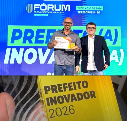 Prefeito de Quatis recebe prêmio de “Prefeito Inovador 2026” em fórum de cidades digitais